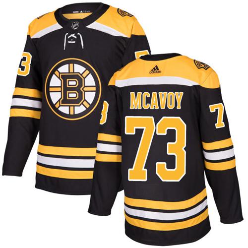 Adidas Boston Bruins 73 Charlie McAvoy Black Home Authentic Youth Stitched NHL Jersey